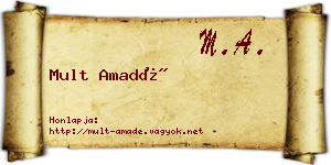 Mult Amadé névjegykártya